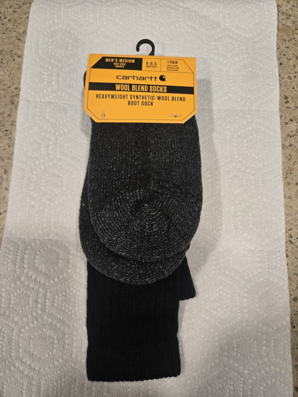 Carhartt Men's Boot Socks in Black and Charcoal Heather
